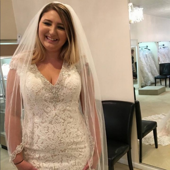 Bling! Beaded wedding veil- never worn! - Picture 5 of 5